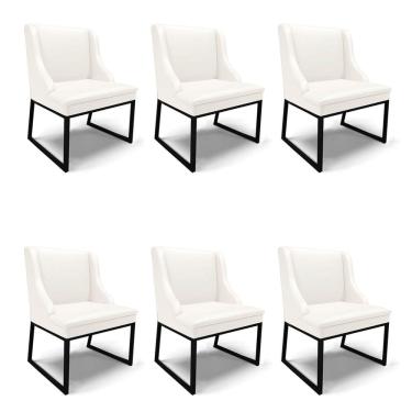 Imagem de Cadeira Sala de Jantar Industrial Preto kit 4 Liz Sintético D03 - D`Rossi