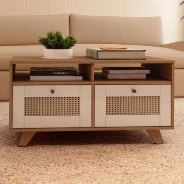 Imagem de Mesa de Centro Decor 2 Gavetas Cinamomo/Off White - Artely Móveis, Mar