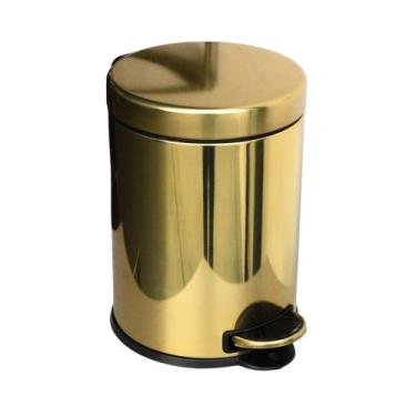 Imagem de 1-Lixeira Inox Dourado Cozinha Banheiro 5 Litros Dualii - dUALIImETAIS