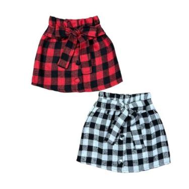 Imagem de Combo 2 Saias Infantil Modinha Roupa Xadrez De Blogueirinha - Ak Fashi