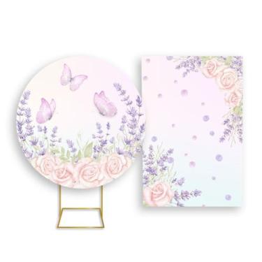 Imagem de Painel De Festa Redondo 1,50x1,50 + Painel Vertical 1,50x2,20 - Jardim