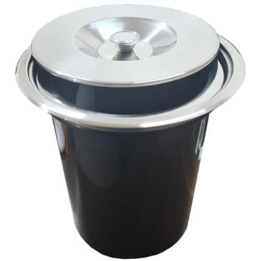 Imagem de Lixeira Pia Embutir 5 Litros Tampa Inox Polido com Balde Kzi - Kazalin