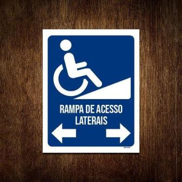 Imagem de Placa Sinalização - Rampa De Acesso Lateraiss 27X35 - Sinalizo.Com