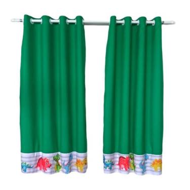 Imagem de Cortina Dinossauro Verde Para Quarto Menino Baby 2,60X1,70M - Pilli En