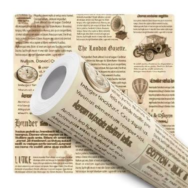Imagem de Papel de Parede Vinílico Jornal Vintage Retro Sala Quarto 2.5m - DELIQ