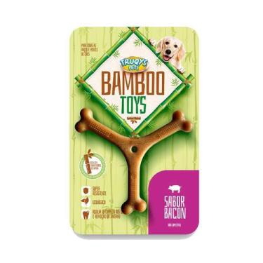 Imagem de Brinquedo Truqys Osso Bamboo Y para Cães Sabor Bacon - Pequeno - Truqy