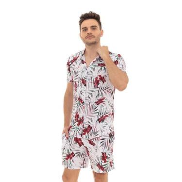 Imagem de Conjunto Floral Masculino Camisa Shorts Moda Praia - EXECUÇÃO JEANS, V