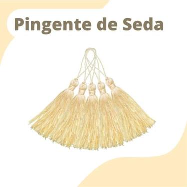 Imagem de Pingente De Seda Tassel - Franja - Creme - Com 50 Unidades - Nybc