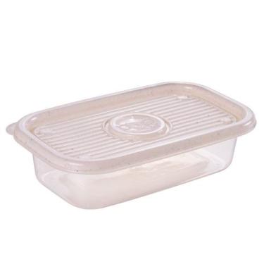 Imagem de Pote de plástico Pop retangular 520ml marmorizado Plasutil ref.9442