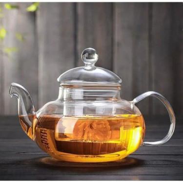 Imagem de Chaleira Bule De Vidro Chá Infusor Com Tampa Cozinha 540 Ml - Wincy