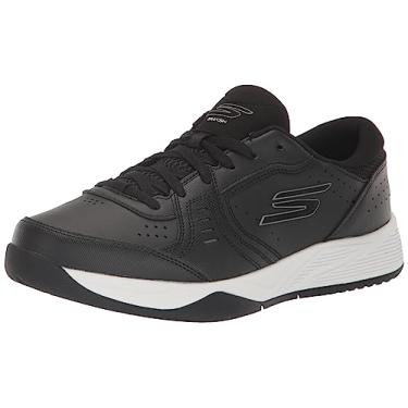 Imagem de Skechers Tênis masculino Viper Court Smash-Athletic Indoor Outdoor Pickleball | Tênis de ajuste relaxado, Preto/branco, 8