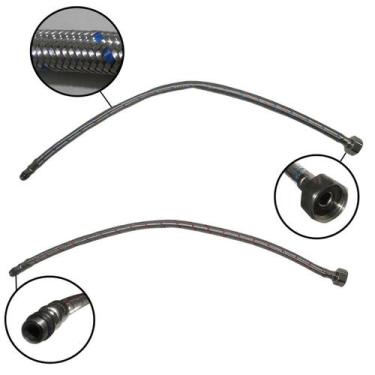 Imagem de Par Engate Rabicho Monocomando Mangueira Torneira Pia Flexivel Agua Qu