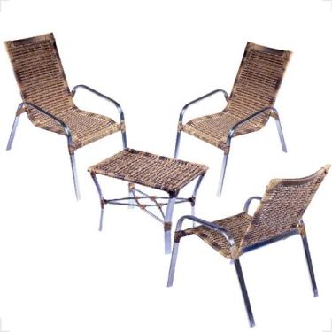 Imagem de Conjunto 3 Cadeiras e Mesa de Centro Alumínio Para Área Externa Fortal
