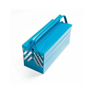 Imagem de Caixa de Ferramentas Sanfonada Tramontina Maleta de Metal 5 Gavetas Az