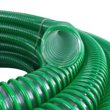 Imagem de Kit Mangueira Sucção Verde Água Duto Flexível 2 Polegadas - 10 Metros 