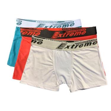 Imagem de Kit 3 Cuecas Boxer Infantil Fristyle Em Microfibra Lisa, GG