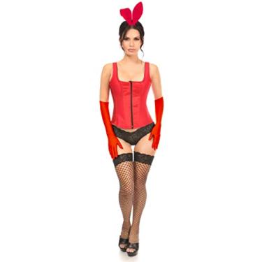 Imagem de Daisy corsets Espartilho feminino plus size gaveta superior 4 peças clássico vermelho coelhinho, 4X, Vermelho