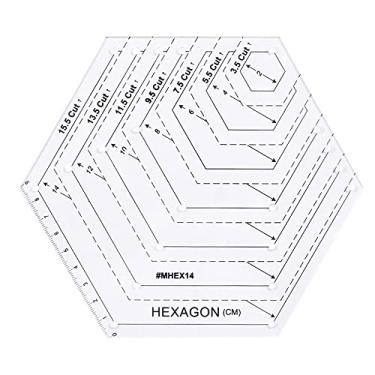 Imagem de Joyhey Régua Hexagonal Transparente de Acrílico para Corte de Costura e Artesanato