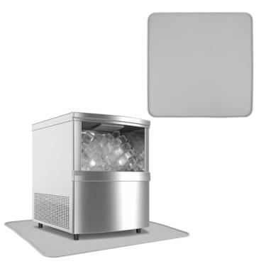 Imagem de Tapete de bancada antivazamento de água para gelo, tapete de secagem de 38 x 38 cm, tapete deslizante absorvente para máquina de gelo para escritório em casa (cinza)