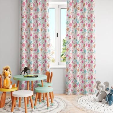 Imagem de Cortina Tecido Oxford Quarto Infantil Pirulitos e Doces - 280x220cm - 