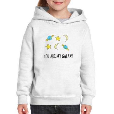 Imagem de Moletom Infantil You Are My Galaxy - Foca na Moda, Branco, 10