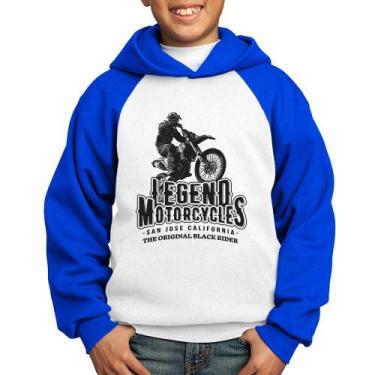 Imagem de Moletom Infantil Legend Motorcycle - Foca na Moda, Branco, Azul, 10