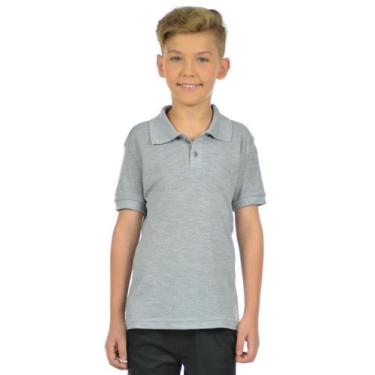 Imagem de Camisa Polo Piquet Infantil Unissex Fenomenal, Cinza mescla, 10