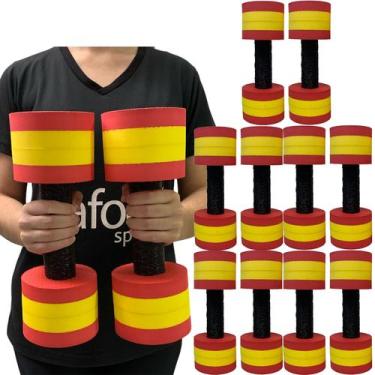 Imagem de Kit 5 Halteres de Hidroginástica Redondo em EVA DF4016-VM 2-3Kg Vermel