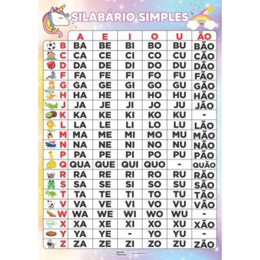 Imagem de Silabário Simples A4 - Educação Infantil - Home & Planner, Unicórnio