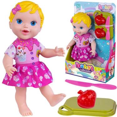 Imagem de Brinquedo Boneca Bebê Frutinha Cortar Frutas Com Tábua E Faquinha Nene