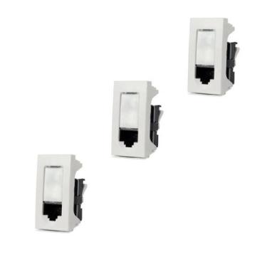 Imagem de 3x Tomada Informatica RJ45 Cat5e 615045BC Pial Plus Legrand