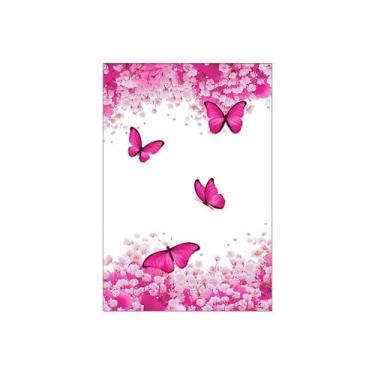 Imagem de Painel De Festa Vertical 1,50 x 2,20 - Borboleta Pink Floral 033 - Via