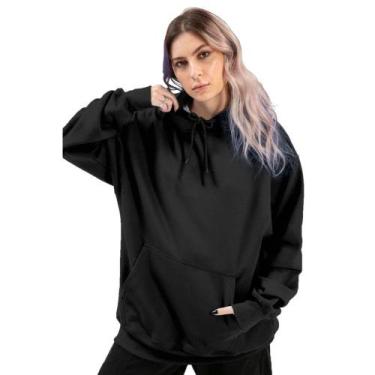Imagem de Blusa De Moletom Canguru Fechada Feminina Feminino Capuz - Relaxado, P