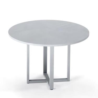 Imagem de Mesa de Reunião Redonda Tubular P25 Pandin 1,10 M Cinza Cristal