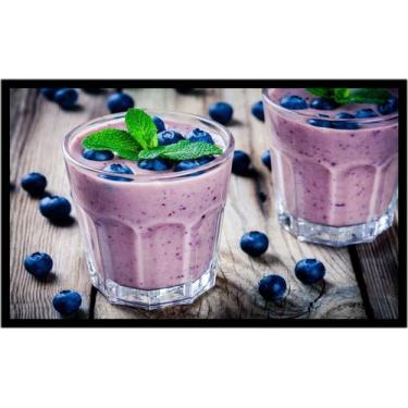 Imagem de Quadro Decorativo Frutas Sucos Taças Açaí Copo Lanchonetes Lojas Cozin