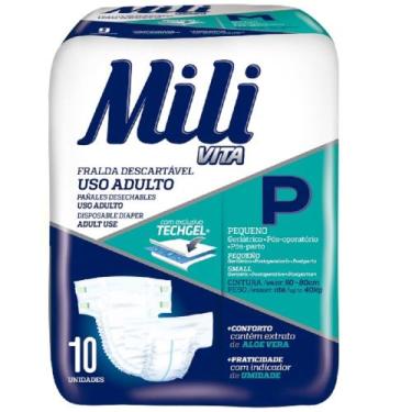 Imagem de Fralda Geriátrica Adulto Mili Vita   Tamanho P  1 Pacote com 10 Fralda