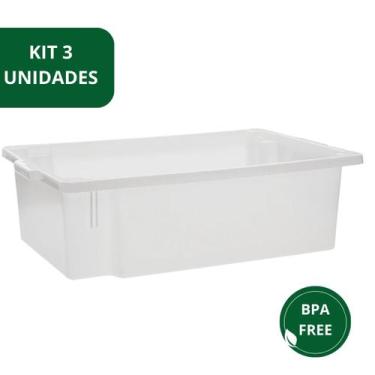 Imagem de Kit 3 Caixa Frigorifica Empilhar Multiuso Pro 45l - Paramount