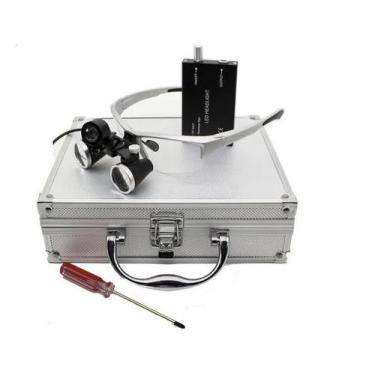 Imagem de Óculos Lupa Cabeça 3,5x Led 3w Cirúrgico Dentista Estética - Lux Hair