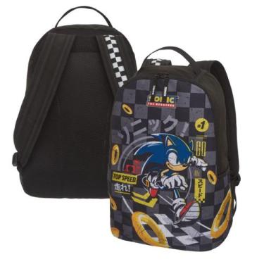 Imagem de Mochila Escolar Costas Sonic Top Speed 7890404 Pacific, Sonic