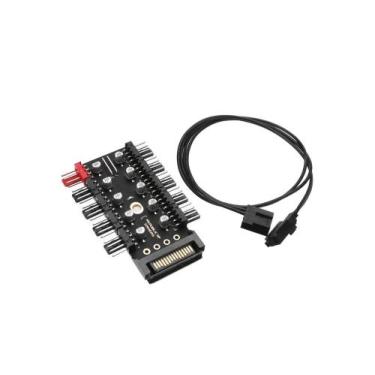 Imagem de Hub Multi Fan Cooler 10x 4 Pinos Controle Pwm Cpu Sata -  ALLOYSEED