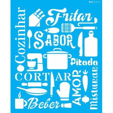 Imagem de Stencil Opa 20 x 25 cm - Culinária Estamparia Cozinha - 3055 - Opa Cri