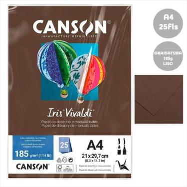 Imagem de Papel A4 185g Canson iris vivaldi chocolate com 25 folhas