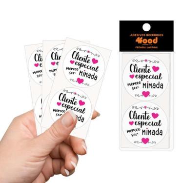Imagem de 50 Etiquetas Adesivas  Cliente Especial  Adesivos Recebidos  4Cm - 4FO