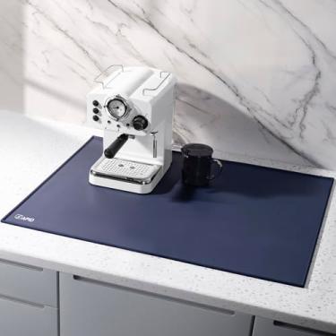 Imagem de SAPID Bordas elevadas 81 cm x 61 cm tapete de silicone extra grande, tapetes de silicone enrolados para balcão de cozinha, tapete de silicone resistente ao calor com bordo, tapete protetor de bancada