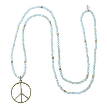 Imagem de Colar com pingente de hippie com contas de cristal fosco clássico da KELITCH