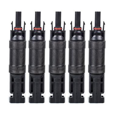 Imagem de Krasnoyar Conector de plugue fotovoltaico fotovoltaico de 5 peças à prova d'água e retardador de chamas conector de painel solar macho/fêmea 30A diodo embutido conectores de fio solar anti-refluxo