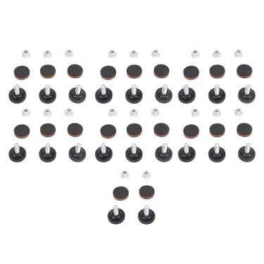 Imagem de Pés de Nivelamento Ajustáveis, Parafusos de 1/4 de Polegada, Porcas de 3/8 de Polegada para Mesas, Cadeiras, Armários, Almofadas de Borracha Antiderrapantes,