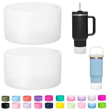 Imagem de LONPARRY - Pacote com 2 protetores de silicone para copo Stanley Quencher Adventure de 890 ml, IceFlow 890 ml de 590 ml, protetor de copo Stanley transparente