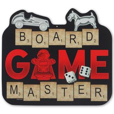 Imagem de Hasbro Board Game Master Metal Sign – Decoração de parede divertida para sala de jogos com Scrabble, Monopoly e Candy Land