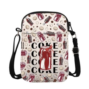 Imagem de Coquette Bolsa transversal para bebidas estéticas saco de lata laço vermelho presente bebedor de refrigerante presente bebendo presente para amantes de cola presente, Bowcokcrosss